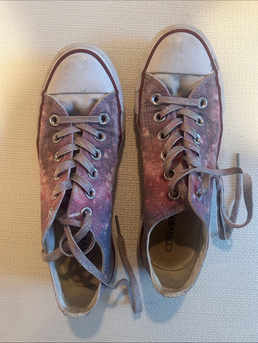 Converse Low Top Sneakers in Mauve Tie-Dye